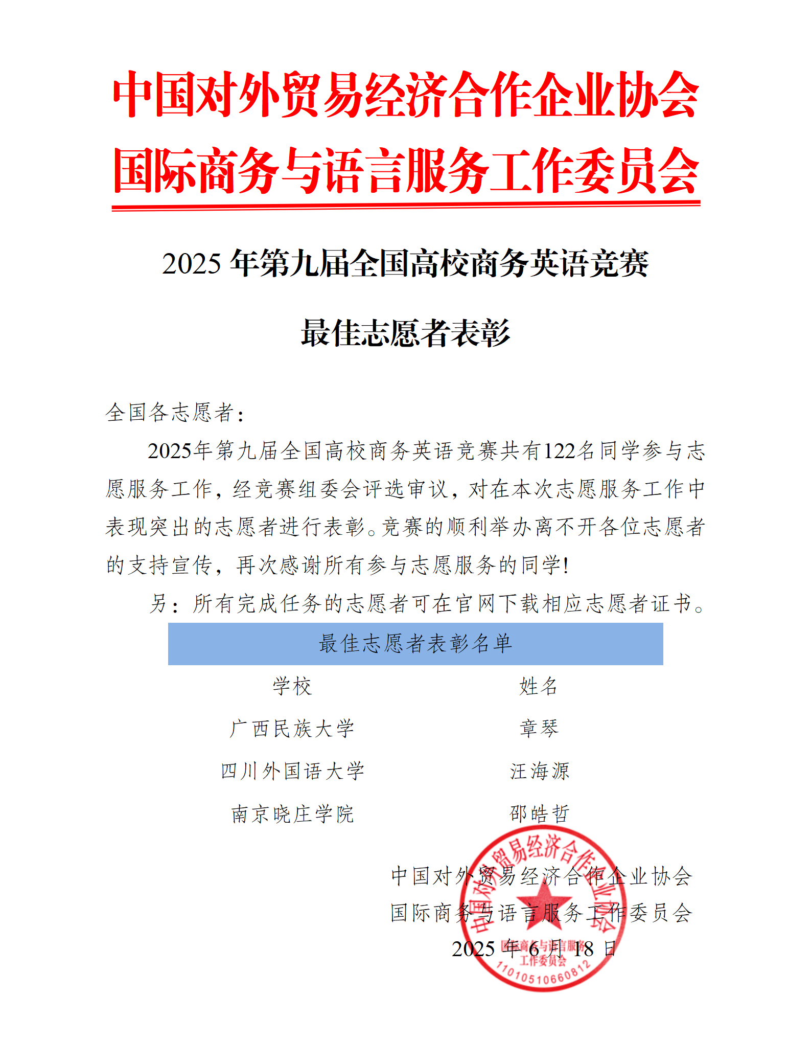 【最佳志愿者表彰】2025年第九届全国高校商务英语竞赛优秀志愿者表彰_01.png